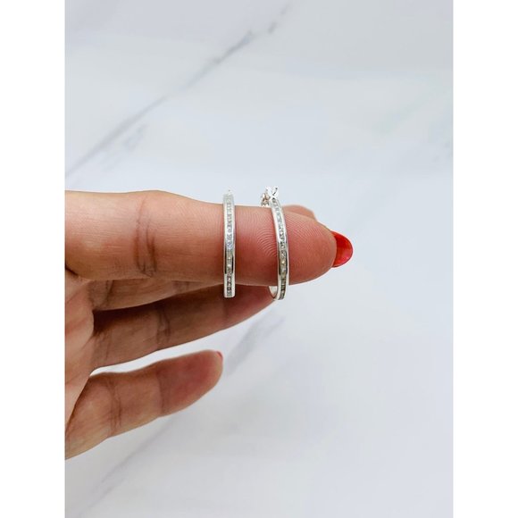925 Sterling Silver Earrings Hoop 23mm